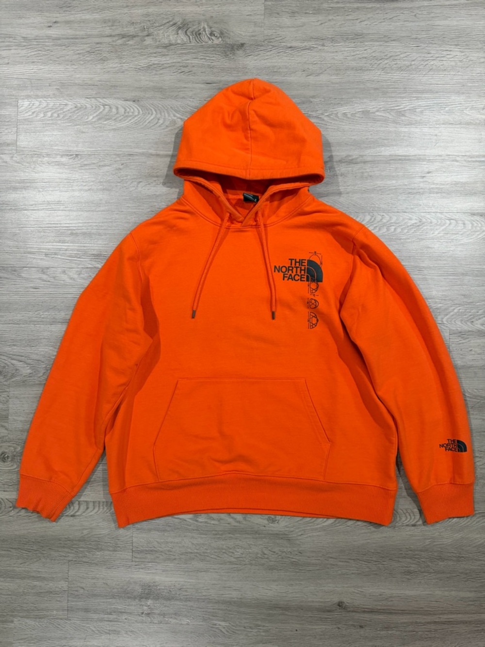The North Face Men's Bright Orange Crewneck Hoodie with‎ Logo
